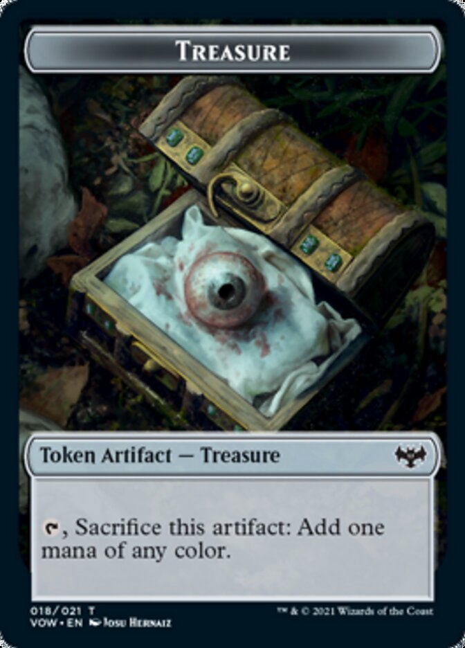 Human (001) // Treasure Double-Sided Token [Innistrad: Crimson Vow Tokens] | Exor Games Truro