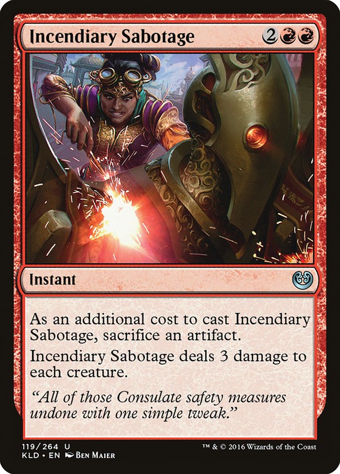 Incendiary Sabotage [Kaladesh] | Exor Games Truro