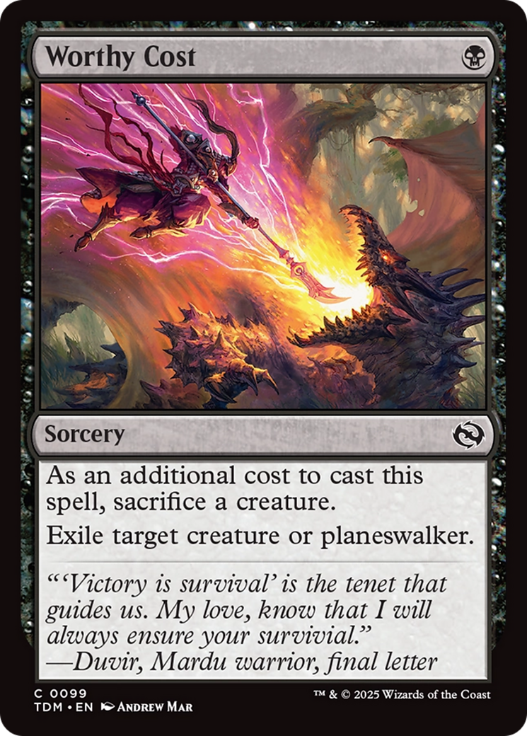 Worthy Cost [Tarkir: Dragonstorm] | Exor Games Truro