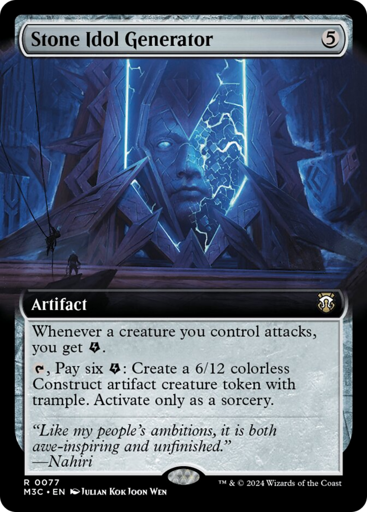Stone Idol Generator (Extended Art) (Ripple Foil) [Modern Horizons 3 Commander] | Exor Games Truro