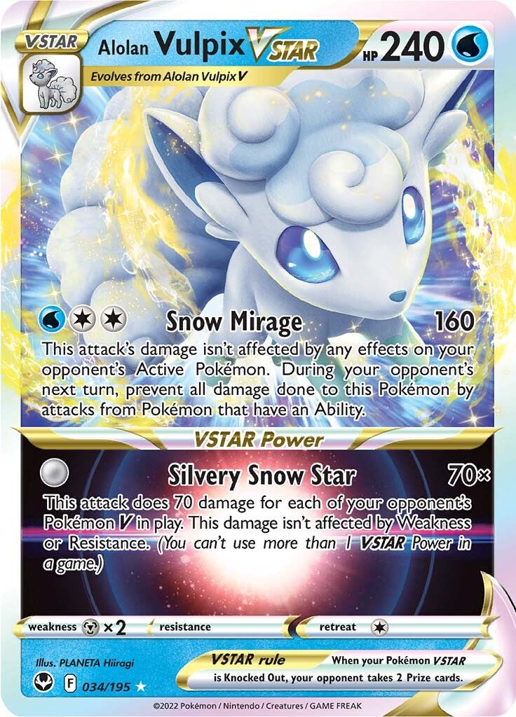 Alolan Vulpix VSTAR (034/195) [Sword & Shield: Silver Tempest] | Exor Games Truro