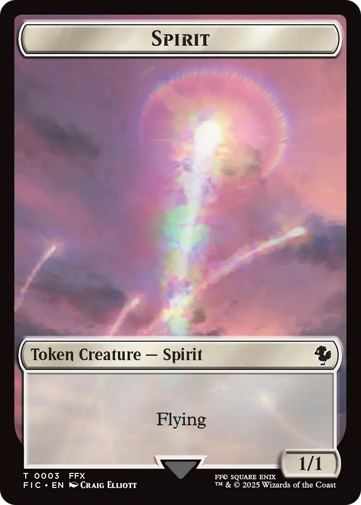 Spirit // Hero (0027) Double-Sided Token (Surge Foil) [FINAL FANTASY Commander Tokens] | Exor Games Truro