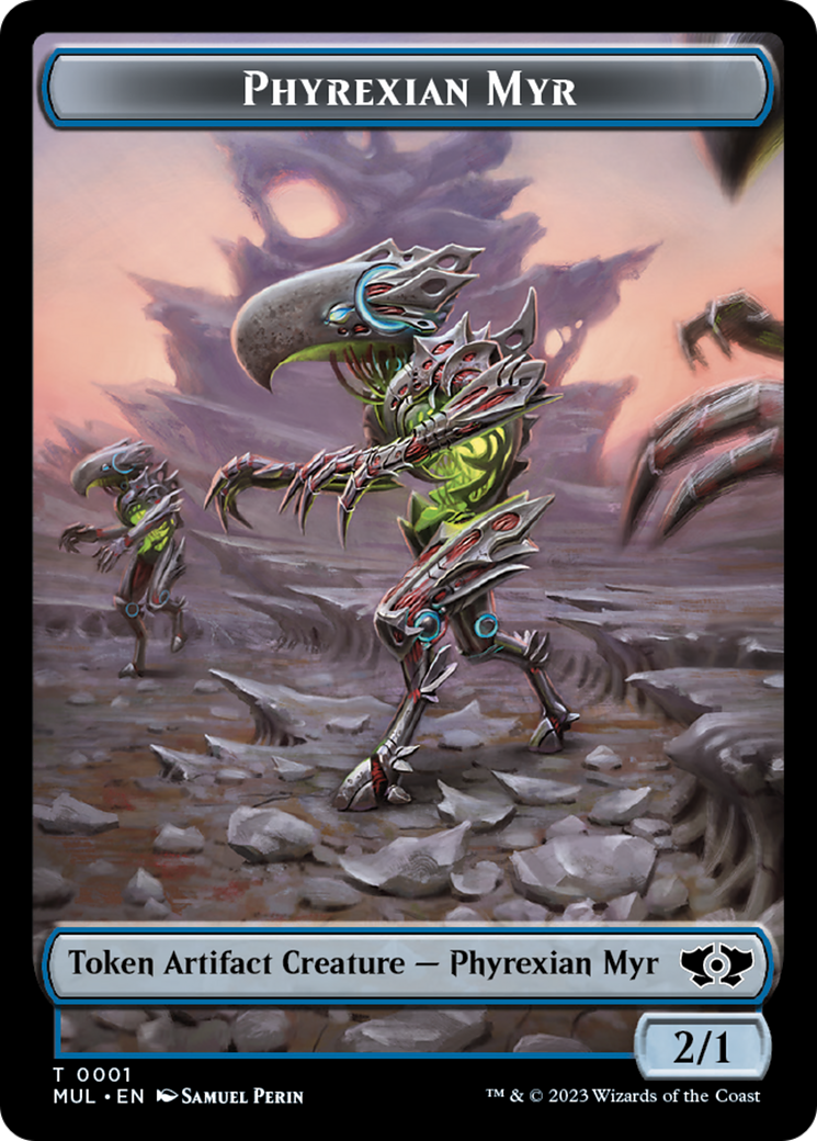 Phyrexian Myr // Knight Double-Sided Token [March of the Machine Tokens] | Exor Games Truro