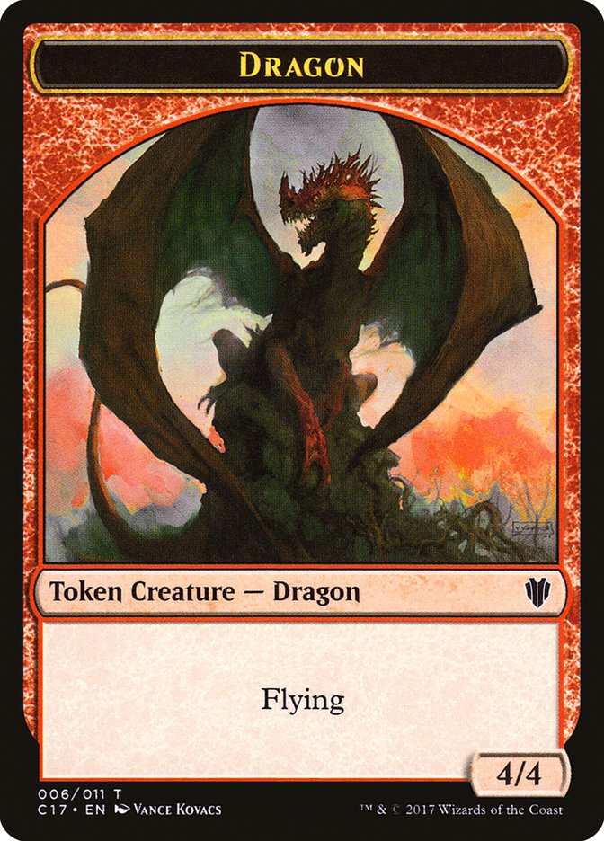 Cat Dragon // Dragon (006) Double-Sided Token [Commander 2017 Tokens] | Exor Games Truro