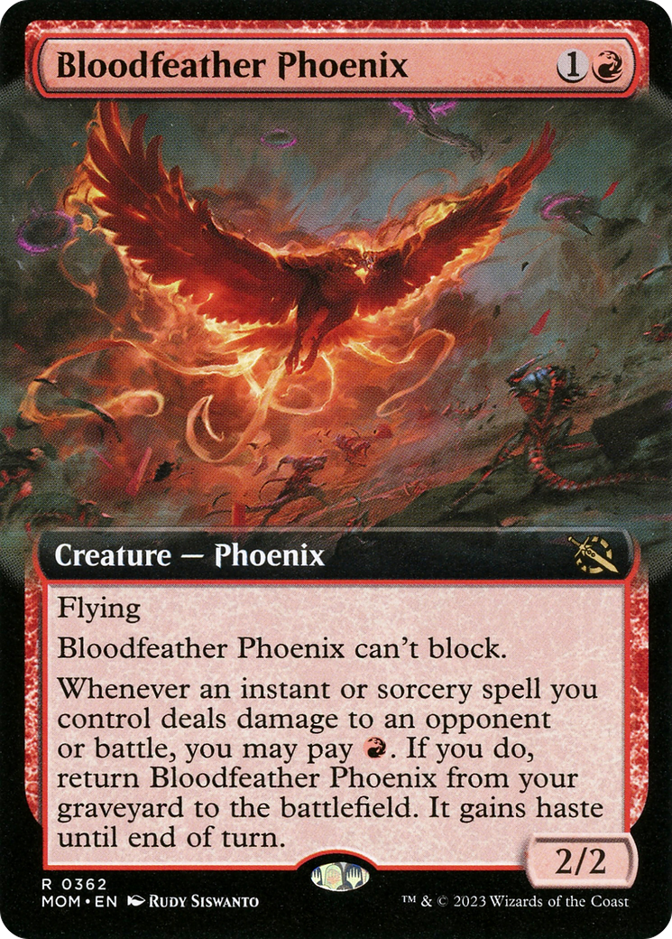 Bloodfeather Phoenix (Extended Art) [March of the Machine] | Exor Games Truro