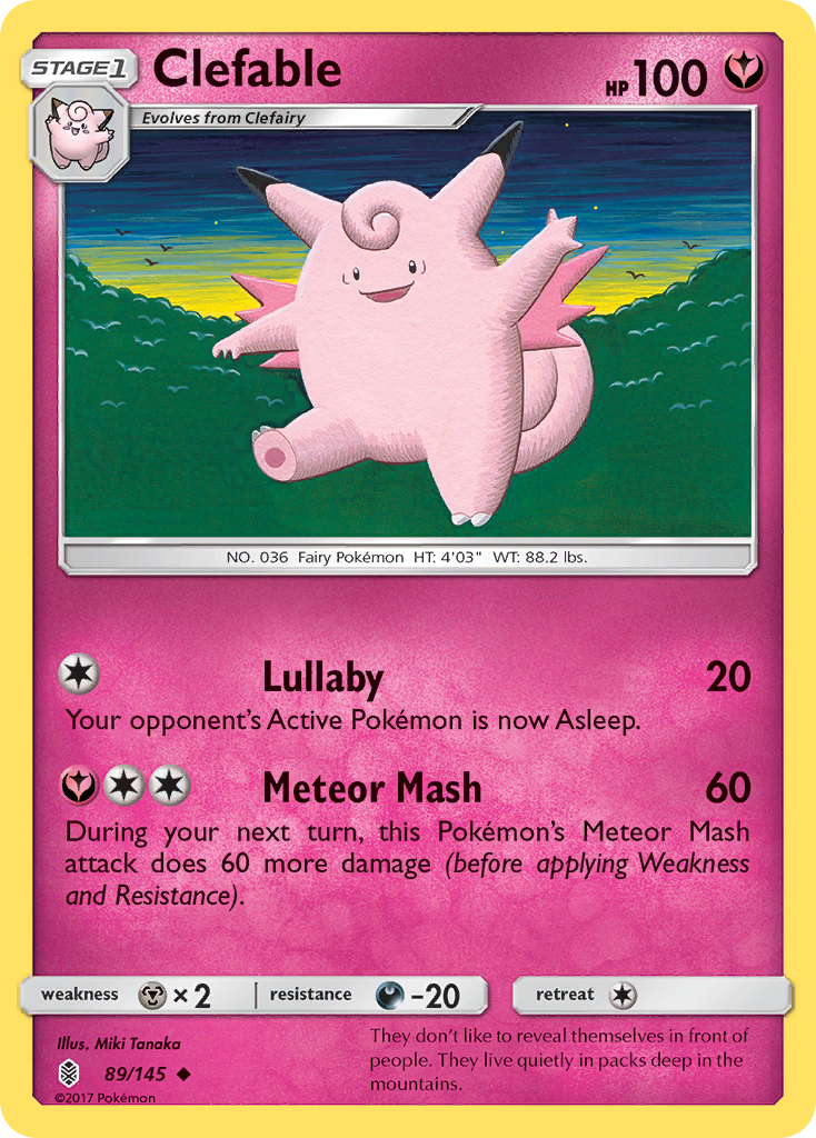 Clefable (89/145) [Sun & Moon: Guardians Rising] | Exor Games Truro