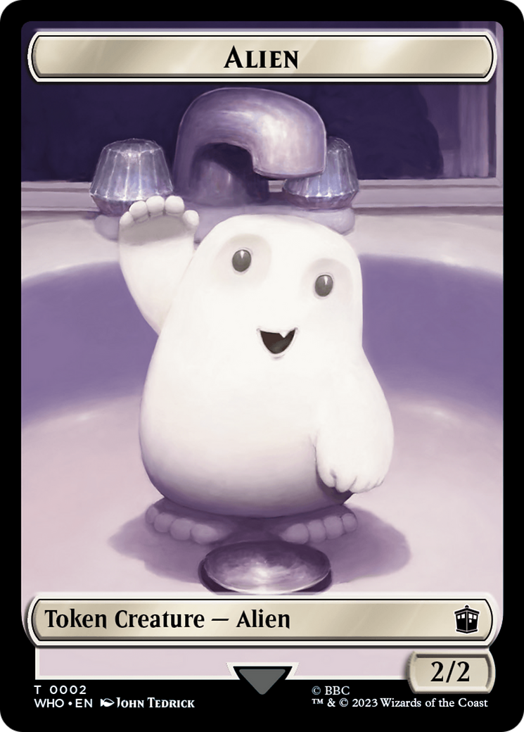 Alien // Cyberman Double-Sided Token [Doctor Who Tokens] | Exor Games Truro