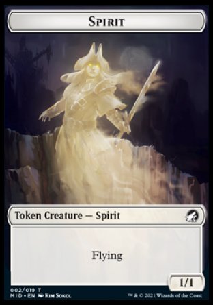 Wolf // Spirit Double-Sided Token [Innistrad: Midnight Hunt Tokens] | Exor Games Truro