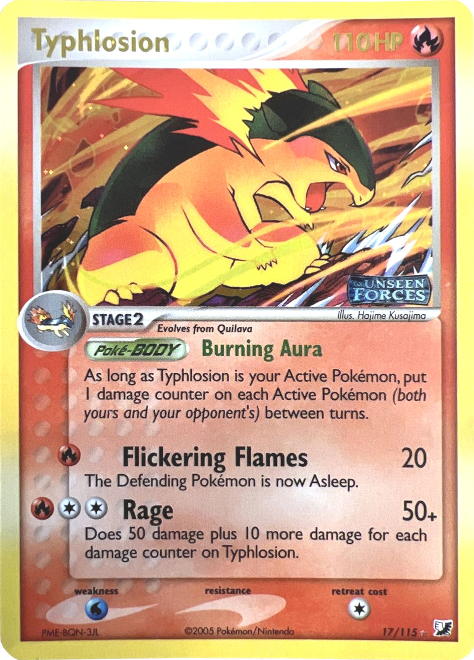 Typhlosion (17/115) (Stamped) [EX: Unseen Forces] | Exor Games Truro