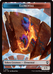 Elemental (0021) // Phyrexian Myr Double-Sided Token [Secrets of Strixhaven Commander Tokens] | Exor Games Truro
