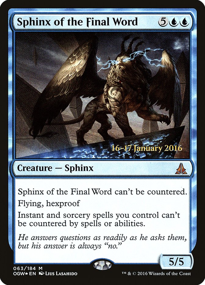 Sphinx of the Final Word [Oath of the Gatewatch Prerelease Promos] | Exor Games Truro