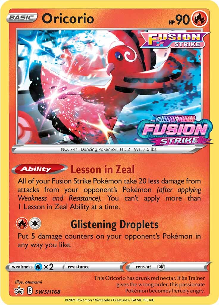 Oricorio (SWSH168) (Prerelease Promo) [Sword & Shield: Black Star Promos] | Exor Games Truro