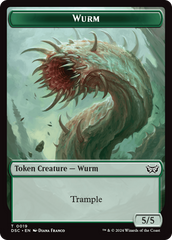 Wurm (0019) // Manifest Double-Sided Token [Duskmourn: House of Horror Commander Tokens] | Exor Games Truro