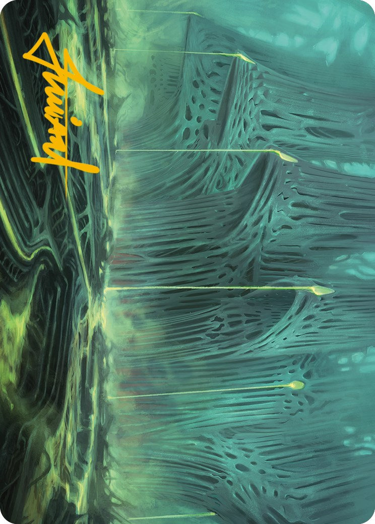 Swamp Art Card (Gold-Stamped Signature) [Phyrexia: All Will Be One Art Series] | Exor Games Truro