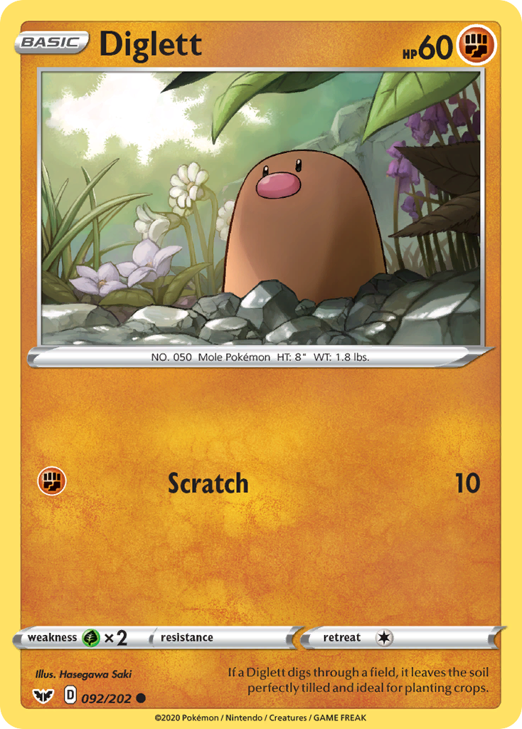 Diglett (092/202) [Sword & Shield: Base Set] | Exor Games Truro