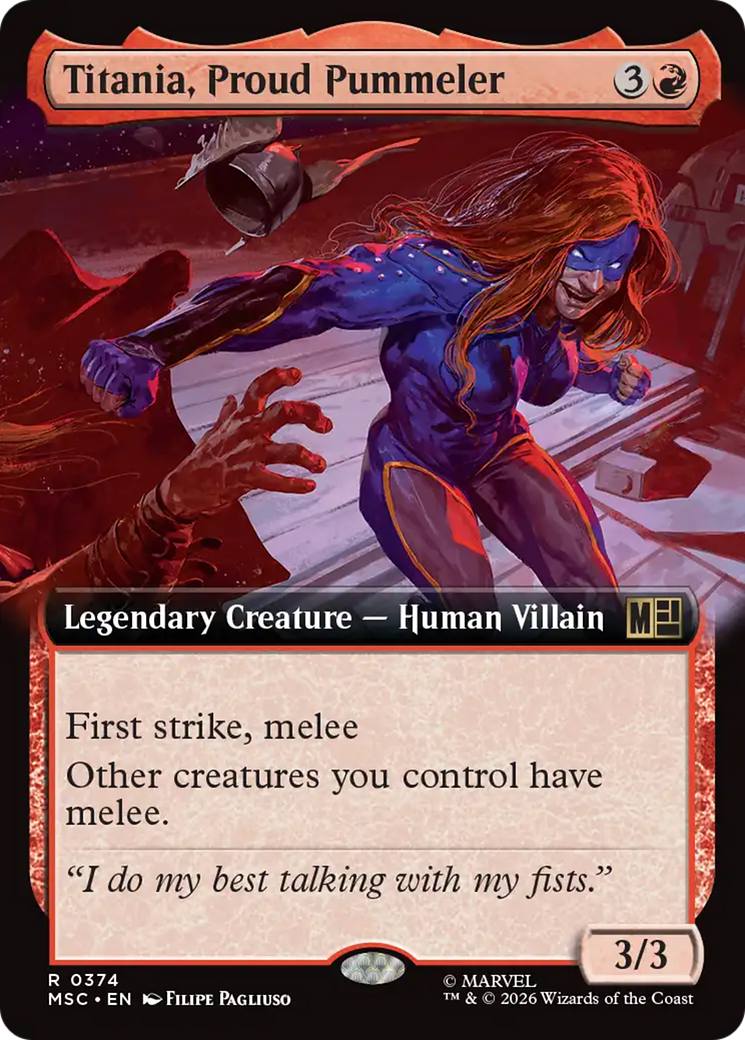 Titania, Proud Pummeler (Extended Art) [Marvel Super Heroes Commander] | Exor Games Truro