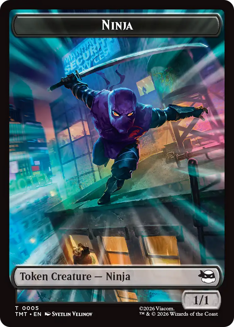 Treasure // Ninja Double-Sided Token [Teenage Mutant Ninja Turtles Commander Tokens] | Exor Games Truro