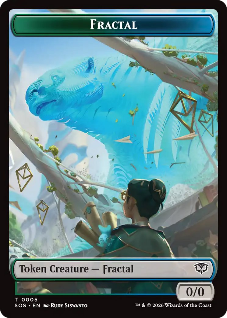 Boar // Fractal (0005) Double-Sided Token [Secrets of Strixhaven Commander Tokens] | Exor Games Truro