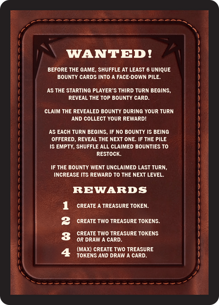 Bounty: The Outsider // Bounty Rules Double-Sided Token [Outlaws of Thunder Junction Commander Tokens] | Exor Games Truro