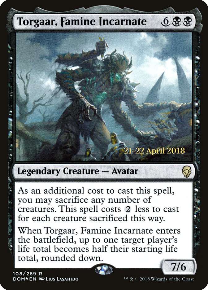 Torgaar, Famine Incarnate [Dominaria Prerelease Promos] | Exor Games Truro