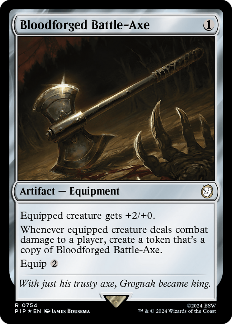 Bloodforged Battle-Axe (Surge Foil) [Fallout] | Exor Games Truro