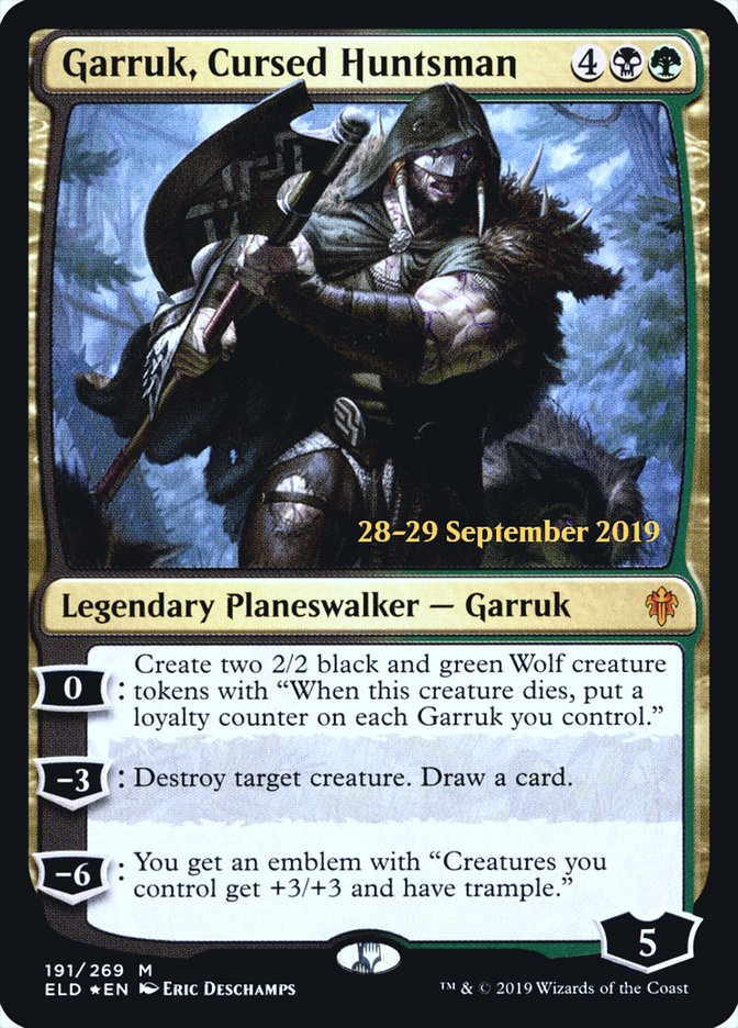 Garruk, Cursed Huntsman [Throne of Eldraine Prerelease Promos] | Exor Games Truro