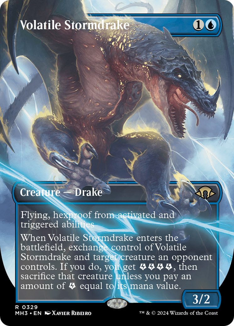 Volatile Stormdrake (Borderless) [Modern Horizons 3] | Exor Games Truro