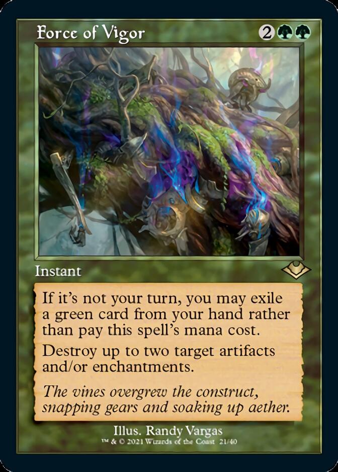 Force of Vigor (Retro Foil Etched) [Modern Horizons] | Exor Games Truro