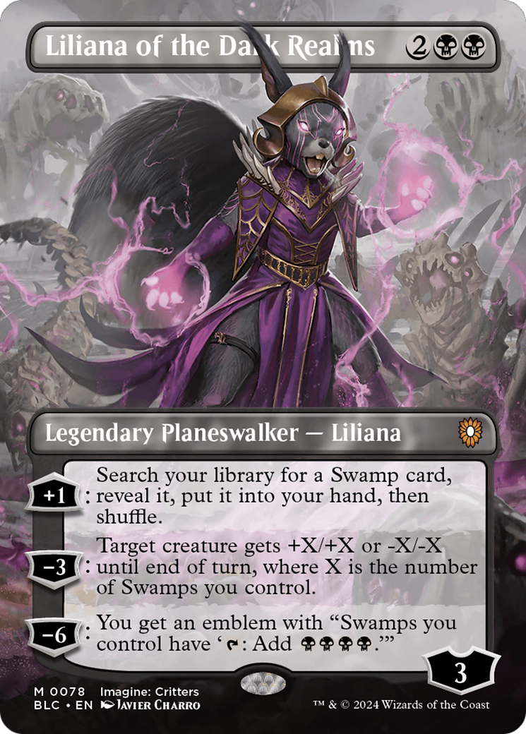 Liliana of the Dark Realms (Borderless) [Bloomburrow Commander] | Exor Games Truro