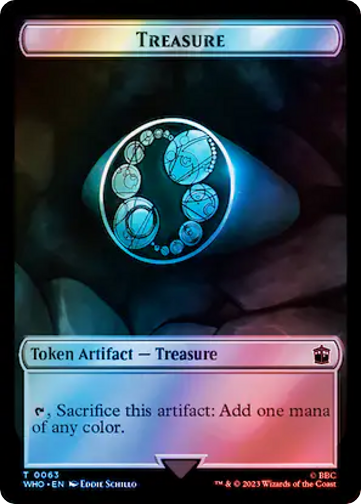 Alien Angel // Treasure (0063) Double-Sided Token (Surge Foil) [Doctor Who Tokens] | Exor Games Truro