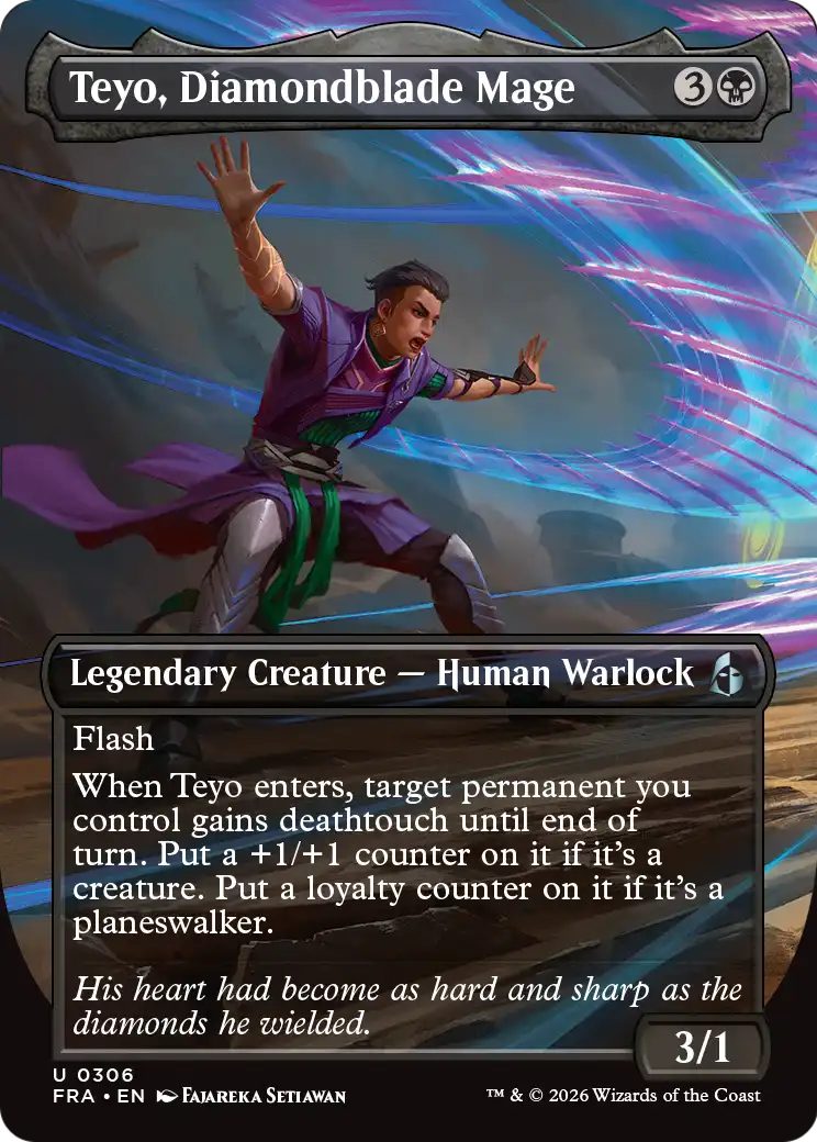 Teyo, Diamondblade Mage (Borderless) [Reality Fracture] | Exor Games Truro