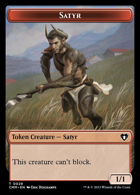 Spirit (0010) // Satyr Double-Sided Token [Commander Masters Tokens] | Exor Games Truro