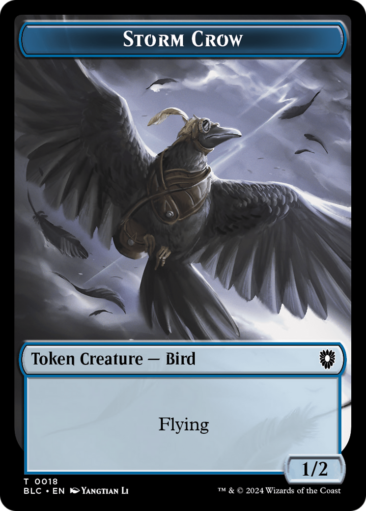 Storm Crow // Bird (003) Double-Sided Token [Bloomburrow Commander Tokens] | Exor Games Truro