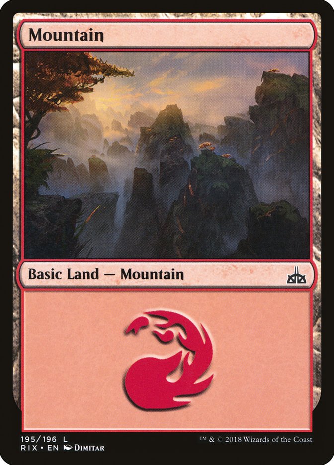 Mountain (195) [Rivals of Ixalan] | Exor Games Truro
