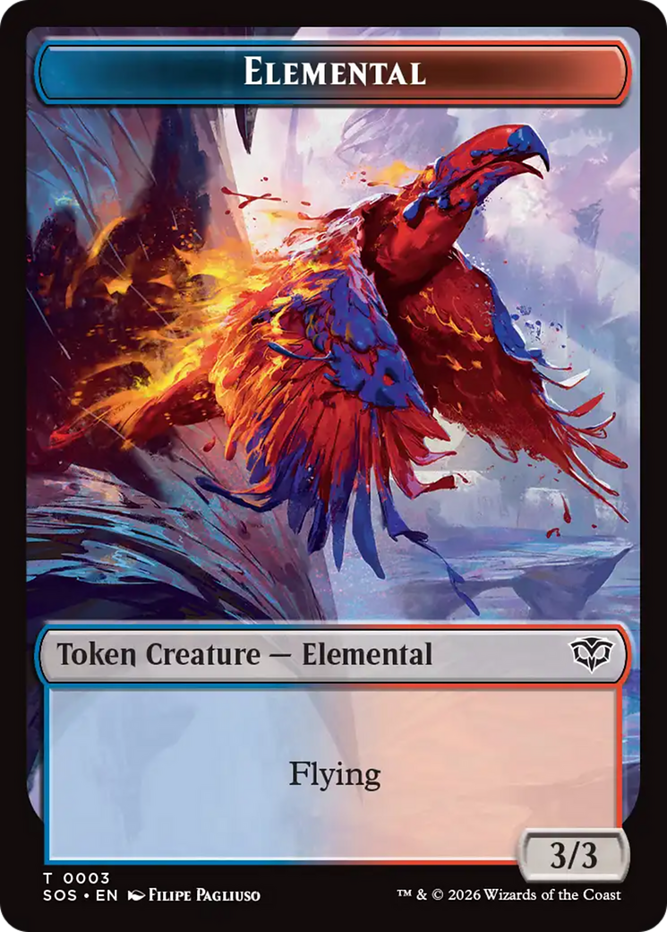 Elemental (0003) // Treasure Double-Sided Token [Secrets of Strixhaven Tokens] | Exor Games Truro