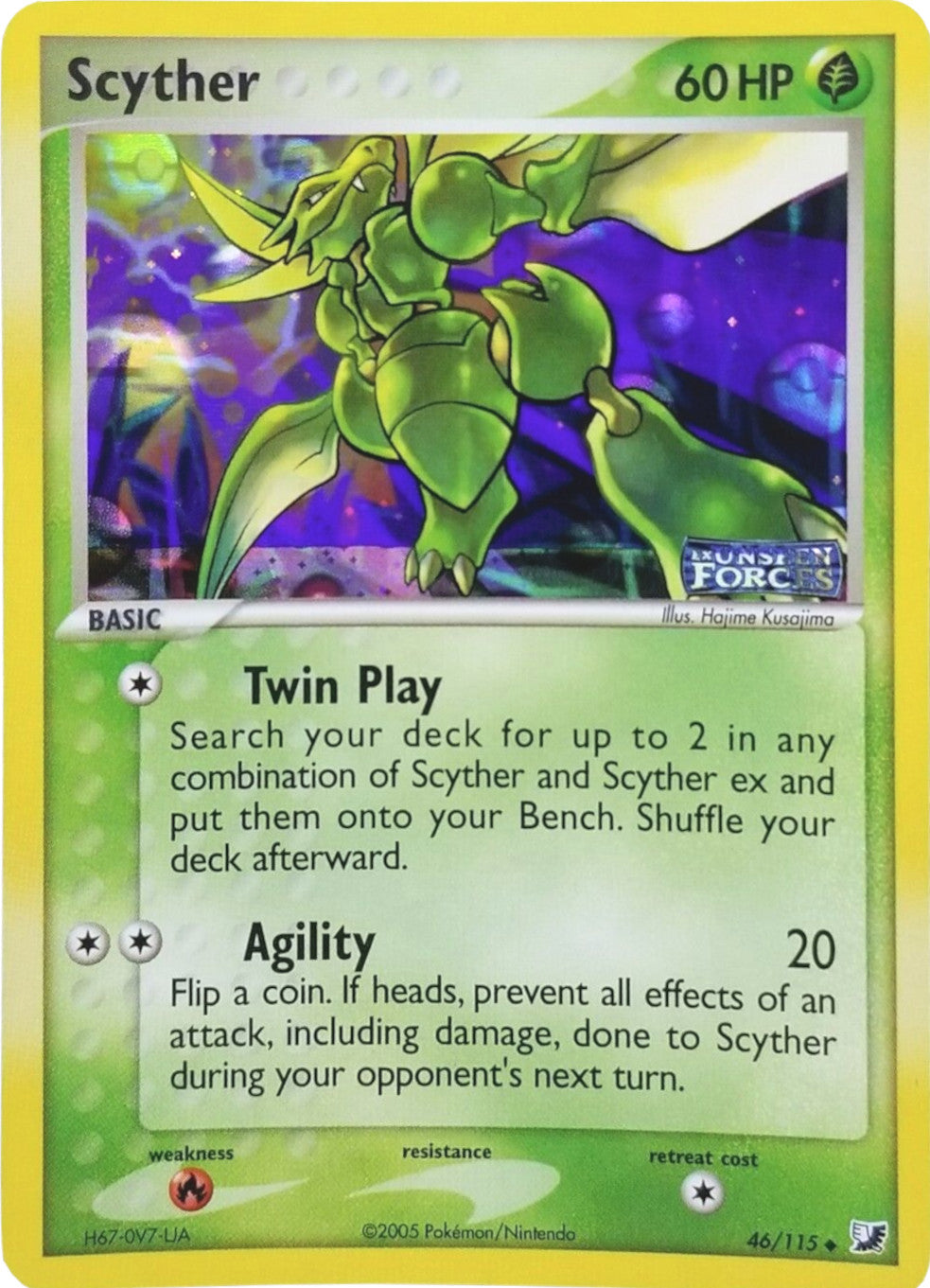 Scyther (46/115) (Stamped) [EX: Unseen Forces] | Exor Games Truro