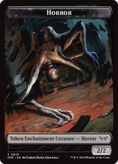 Horror // Glimmer Double-Sided Token [Duskmourn: House of Horror Tokens] | Exor Games Truro