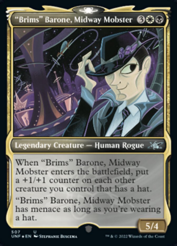 "Brims" Barone, Midway Mobster (Showcase) (Galaxy Foil) [Unfinity] | Exor Games Truro