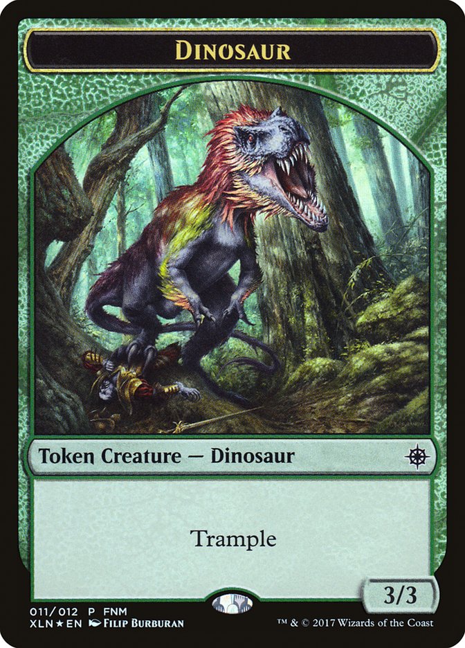 Dinosaur // Treasure Double-Sided Token [Friday Night Magic 2017] | Exor Games Truro