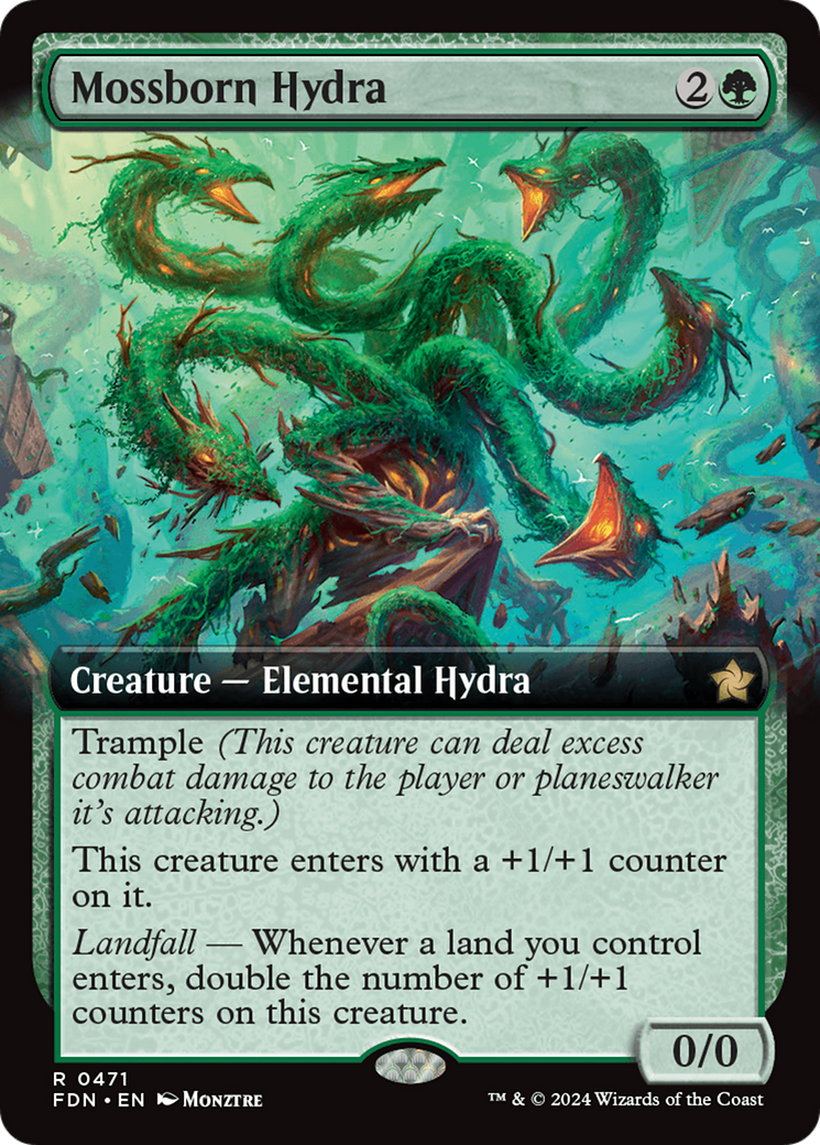 Mossborn Hydra (Extended Art) [Foundations] | Exor Games Truro