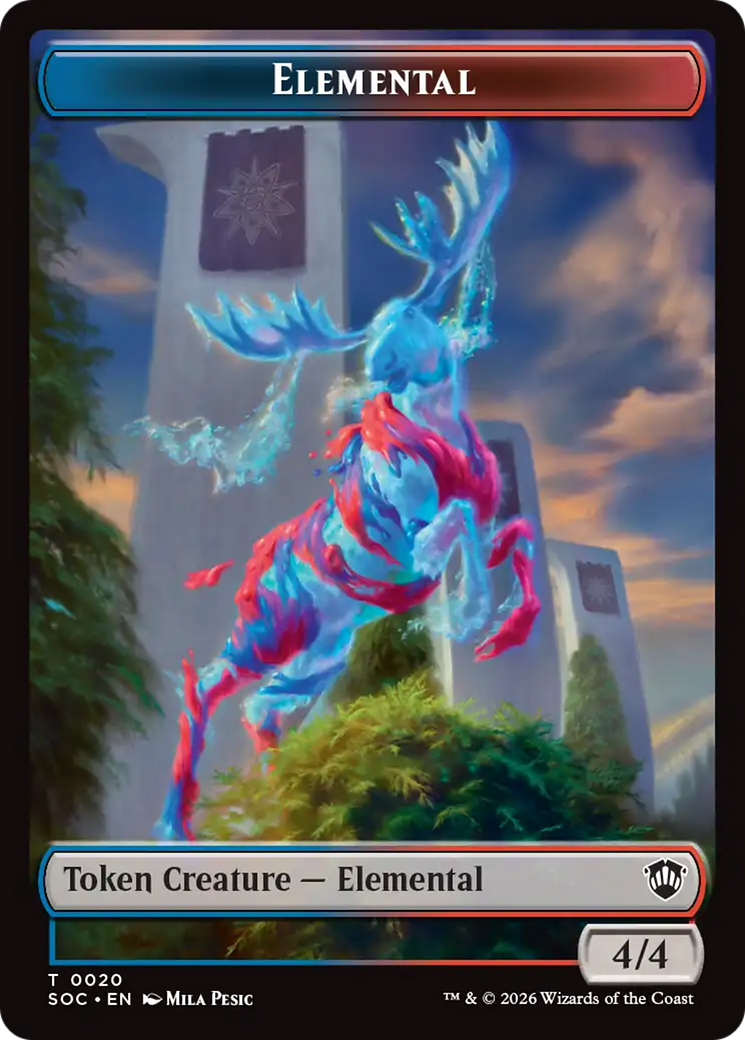 Elemental (0020) // Food Double-Sided Token [Secrets of Strixhaven Commander Tokens] | Exor Games Truro