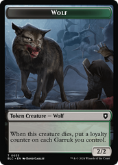 Human Soldier // Wolf (035) Double-Sided Token [Bloomburrow Commander Tokens] | Exor Games Truro