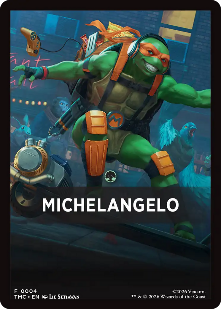 Michelangelo Theme Card [Teenage Mutant Ninja Turtles Commander Tokens] | Exor Games Truro
