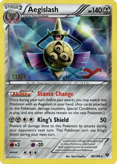 Aegislash (86/146) (Staff Prerelease Promo) [XY: Black Star Promos] | Exor Games Truro