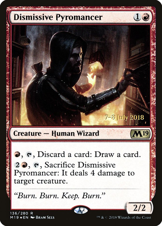 Dismissive Pyromancer [Core Set 2019 Prerelease Promos] | Exor Games Truro