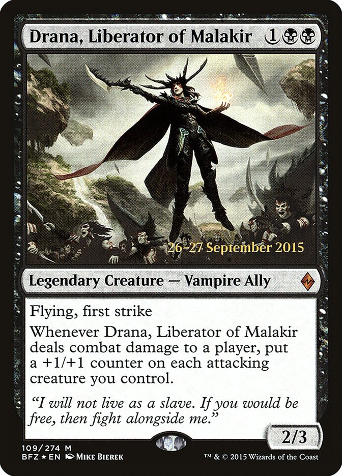 Drana, Liberator of Malakir [Battle for Zendikar Prerelease Promos] | Exor Games Truro