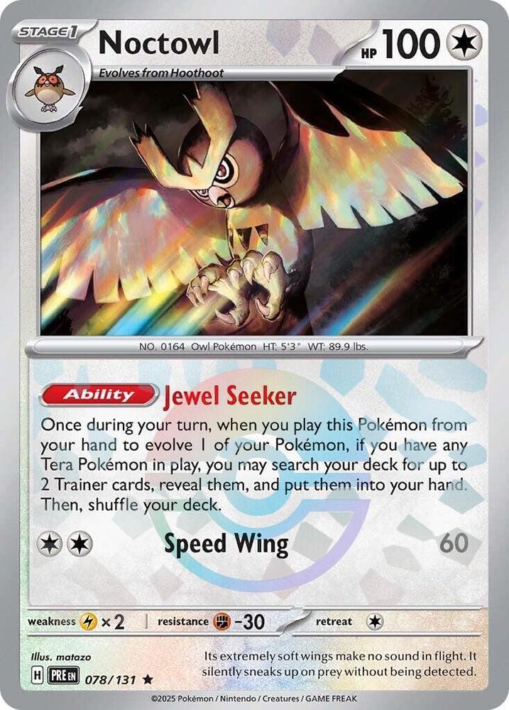 Noctowl (078/131) (Poke Ball Pattern) [Scarlet & Violet: Prismatic Evolutions] | Exor Games Truro