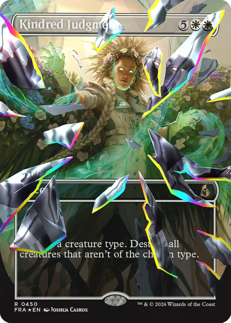 Kindred Judgment (Borderless) (Facet Foil) [Reality Fracture] | Exor Games Truro