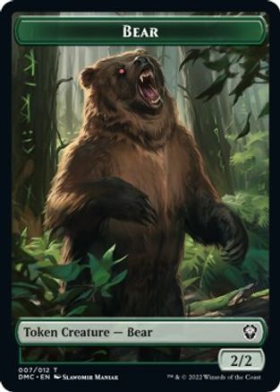 Kavu // Bear Double-Sided Token [Dominaria United Commander Tokens] | Exor Games Truro