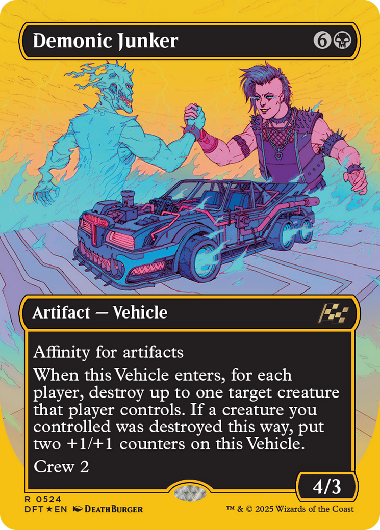 Demonic Junker (Borderless) (First-Place Foil) [Aetherdrift] | Exor Games Truro